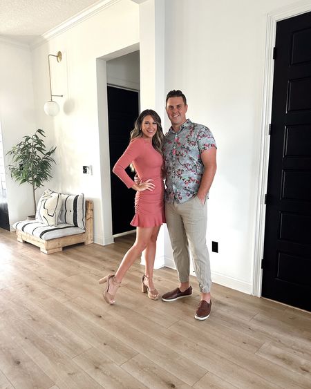 Danielle in a medium long sleeve ruffle hem bodycon dress & heels for spring from Amazon - all fits TTS.
Sean in his usual sizes - XL shirt and XL/36 pants from Amazon. 

#LTKstyletip #LTKmens #LTKunder50