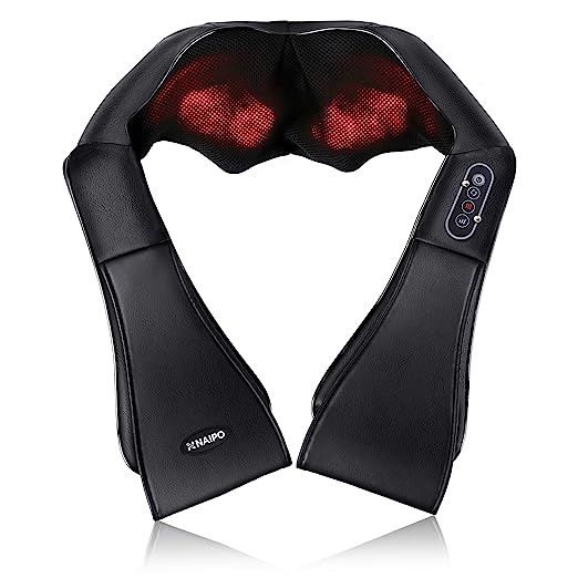 Naipo Shiatsu Back and Neck Massager with Heat Deep Kneading Massage for Neck, Back, Shoulder, Fo... | Amazon (US)