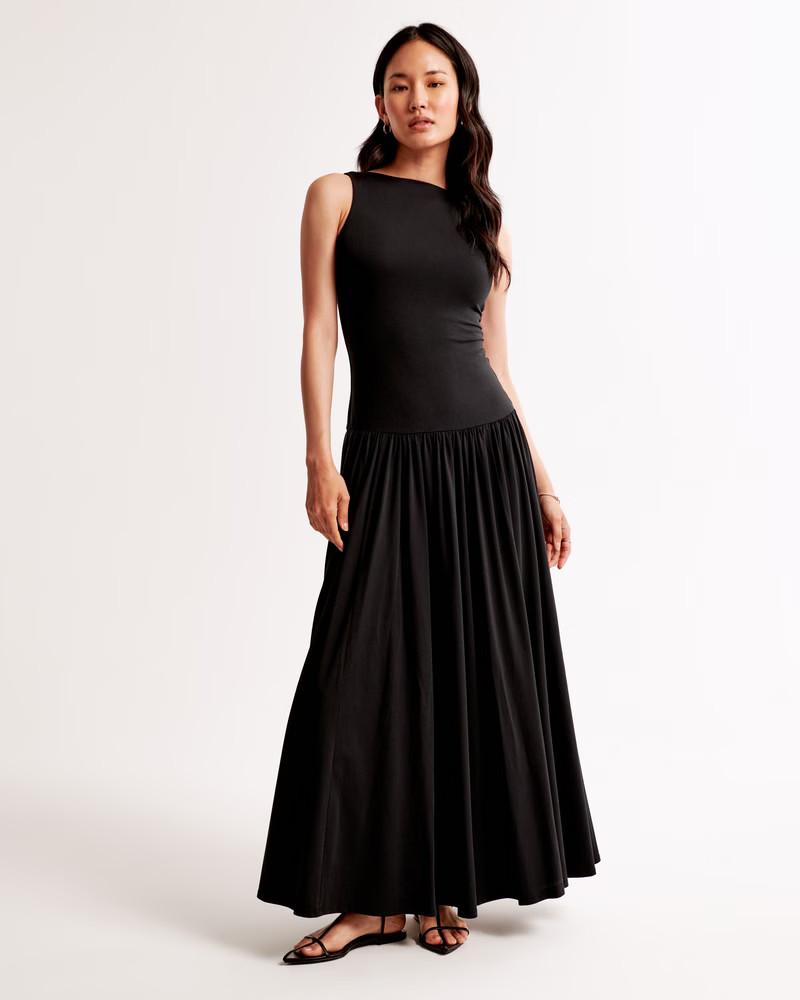 Knit Drop-Waist Maxi Dress | Abercrombie & Fitch (US)