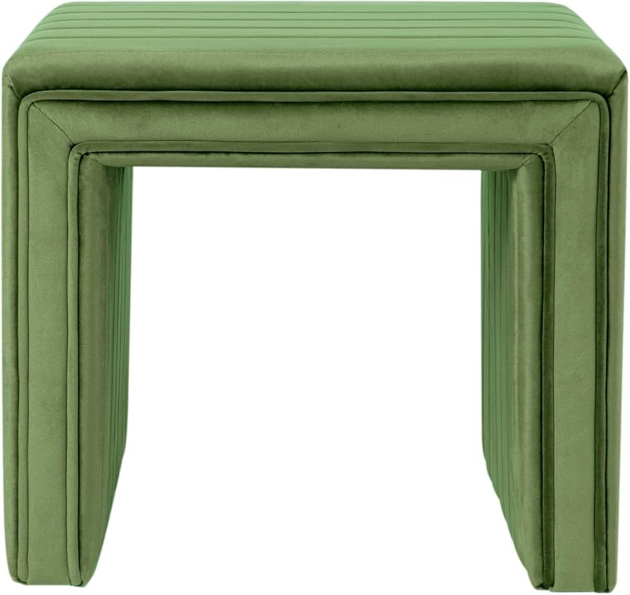 HomePop Modern Channel Tufted Velvet Ottoman|Homepop Home D\u00e9cor|Ottoman for Living Room & Be... | Amazon (US)