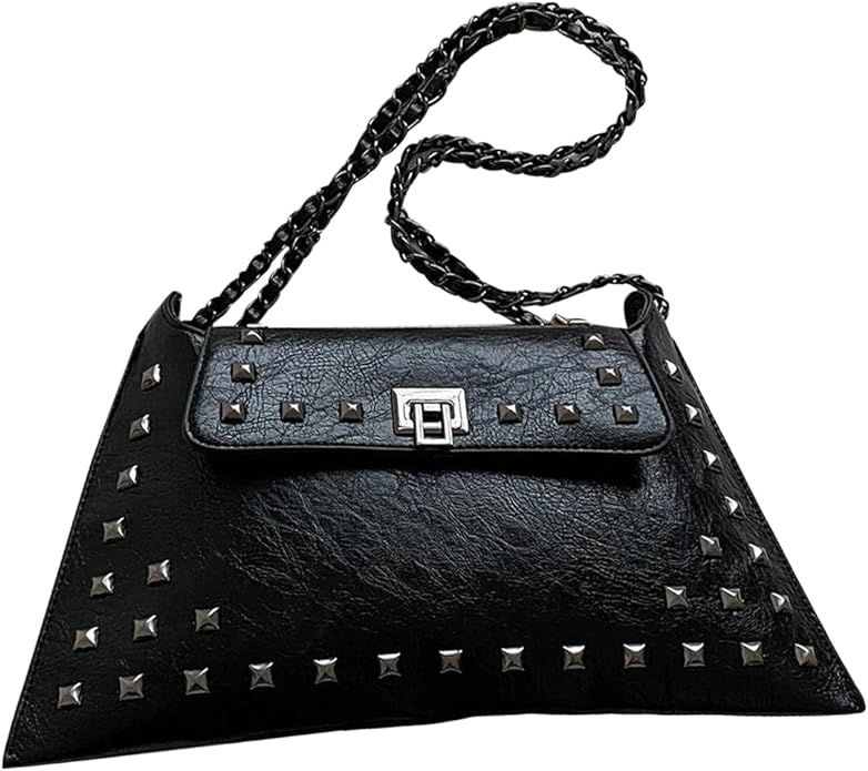 GORGLITTER Shoulder Bag Punk Tote Bags Purse Lightweight Chain Strap Women's Top Handle Handbag | Amazon (US)