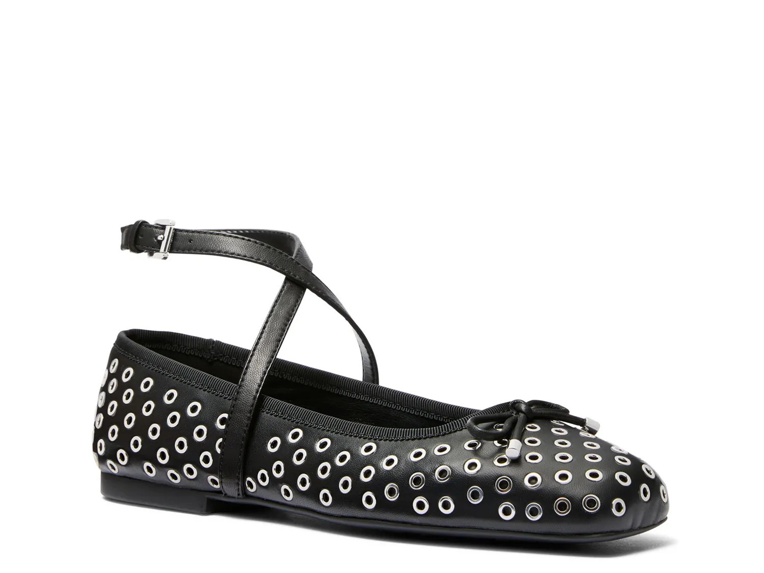 Michael Michael Kors Collette Ballet Flat | Women's | Black | Size 9.5 | Flats | Ankle Strap | DSW