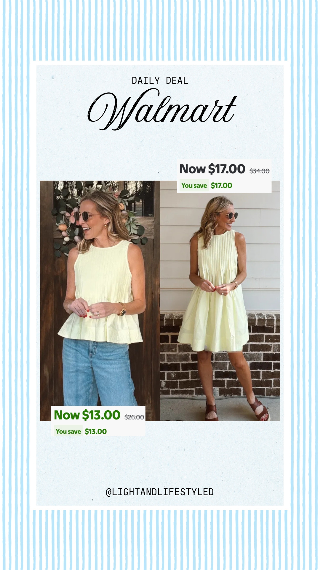 Two Walmart deals worth grabbing — the cutest yellow top for $13 and matching dress for $17!

#LTKootd #LTKSaleAlert #LTKSeasonal
