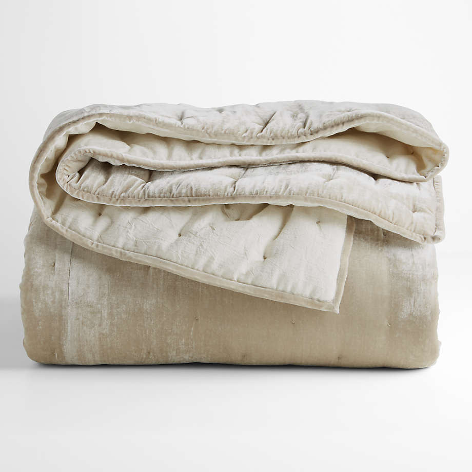 Juliet Agave Velvet King Quilt + Reviews | Crate and Barrel | Crate & Barrel