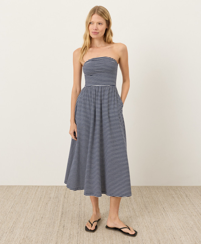 Women\u2019s Fit & Flare Strapless Dress made with Organic Cotton | Pact | Pact Apparel