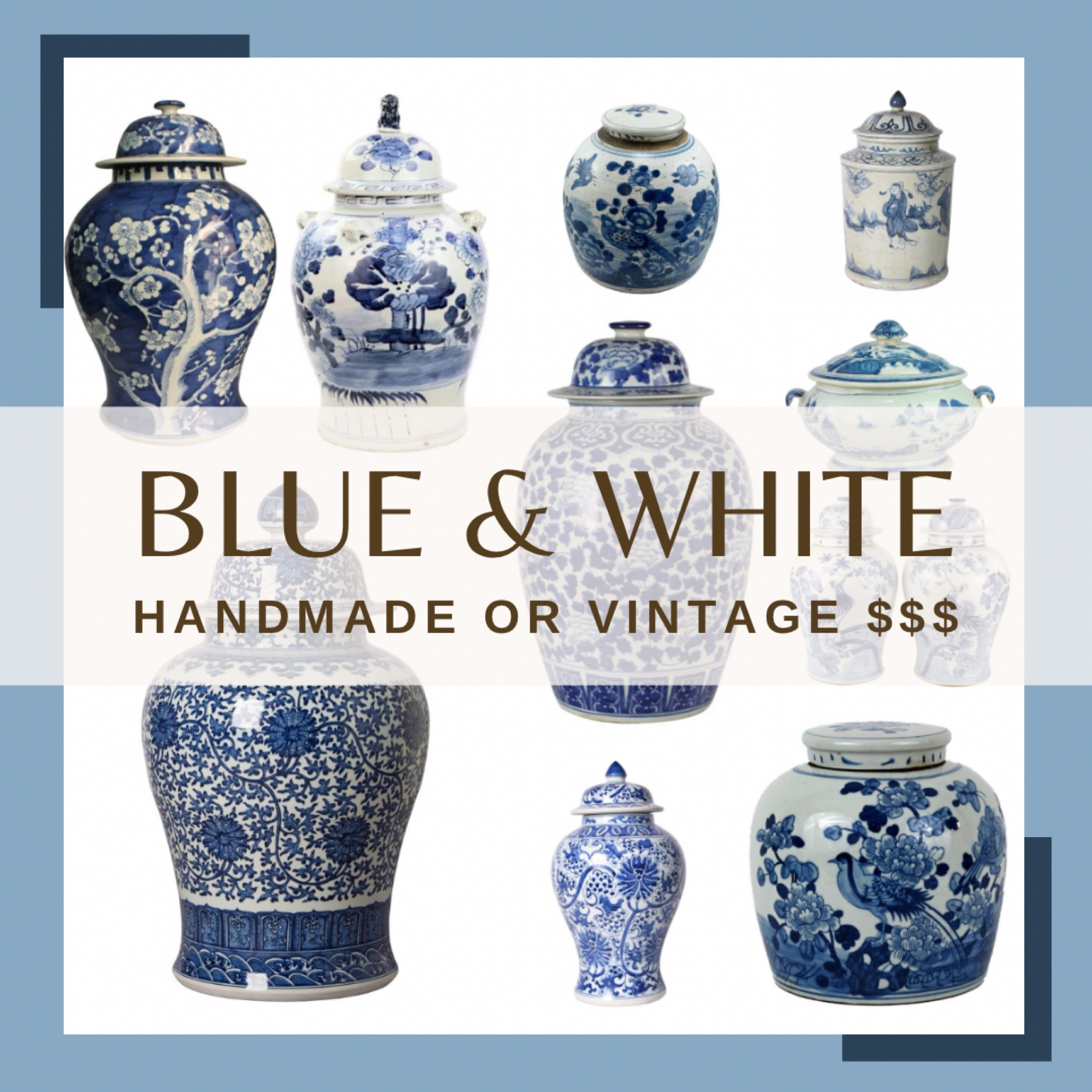 Handmade or vintage blue and white porcelain. Chinoiserie. Ginger Jar. 

#LTKhome
