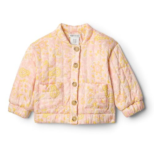 Amazon Essentials x Sofia Grainge Toddler Girls' Quilted Jacket, Shell Pink Ornate Paisley, 3T | Amazon (US)