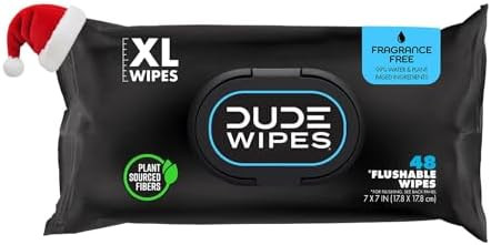 DUDE Wipes - Flushable Wipes Stocking Stuffers - 1 Pack, 48 Count - Unscented - Vitamin-E & Aloe ... | Amazon (US)
