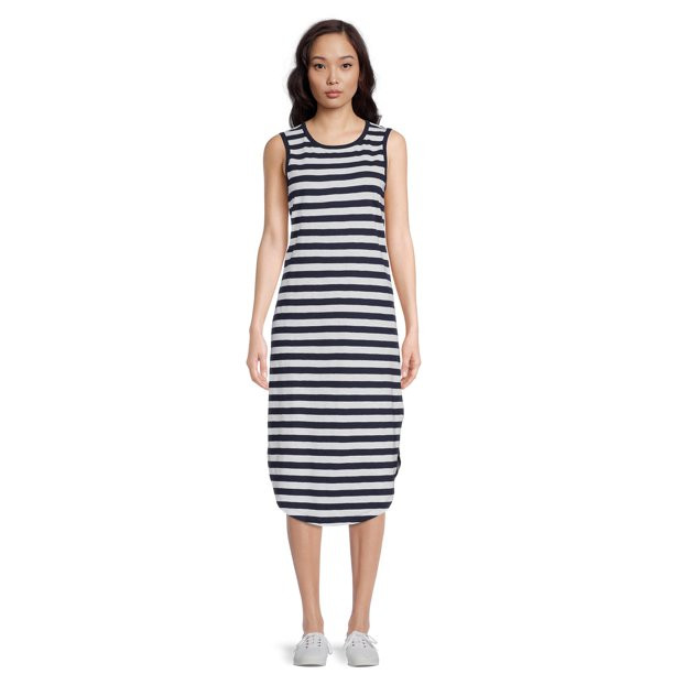 Time and Tru Women's Sleeveless Midi Dress | Walmart (US)