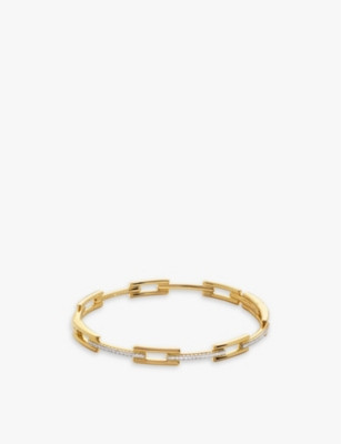 Signature Link 18ct yellow gold-plated vermeil sterling-silver and 0.27ct brilliant-cut lab-grown... | Selfridges
