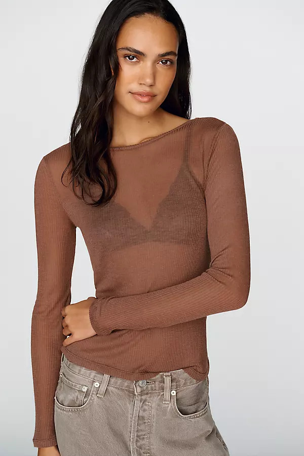 Bruna Cashmere Blend Ribbed Top | Anthropologie (US)