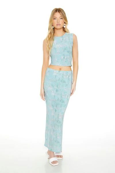 Fitted Abstract Print Maxi Skirt | Forever 21