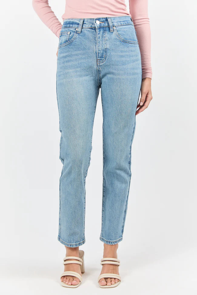 Millie Medium Wash Straight Leg Jeans FINAL SALE | Pink Lily