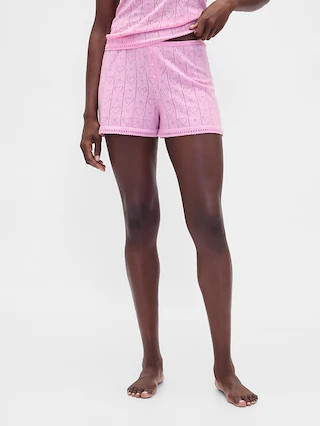 Lightweight CashSoft Pointelle Heart PJ Shorts | Gap (US)