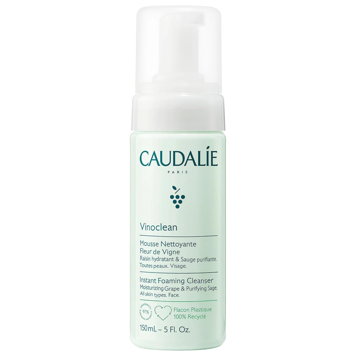 Caudalie Vinoclean Gentle Instant Foaming Facial Cleanser for All Skin Types | Amazon (US)