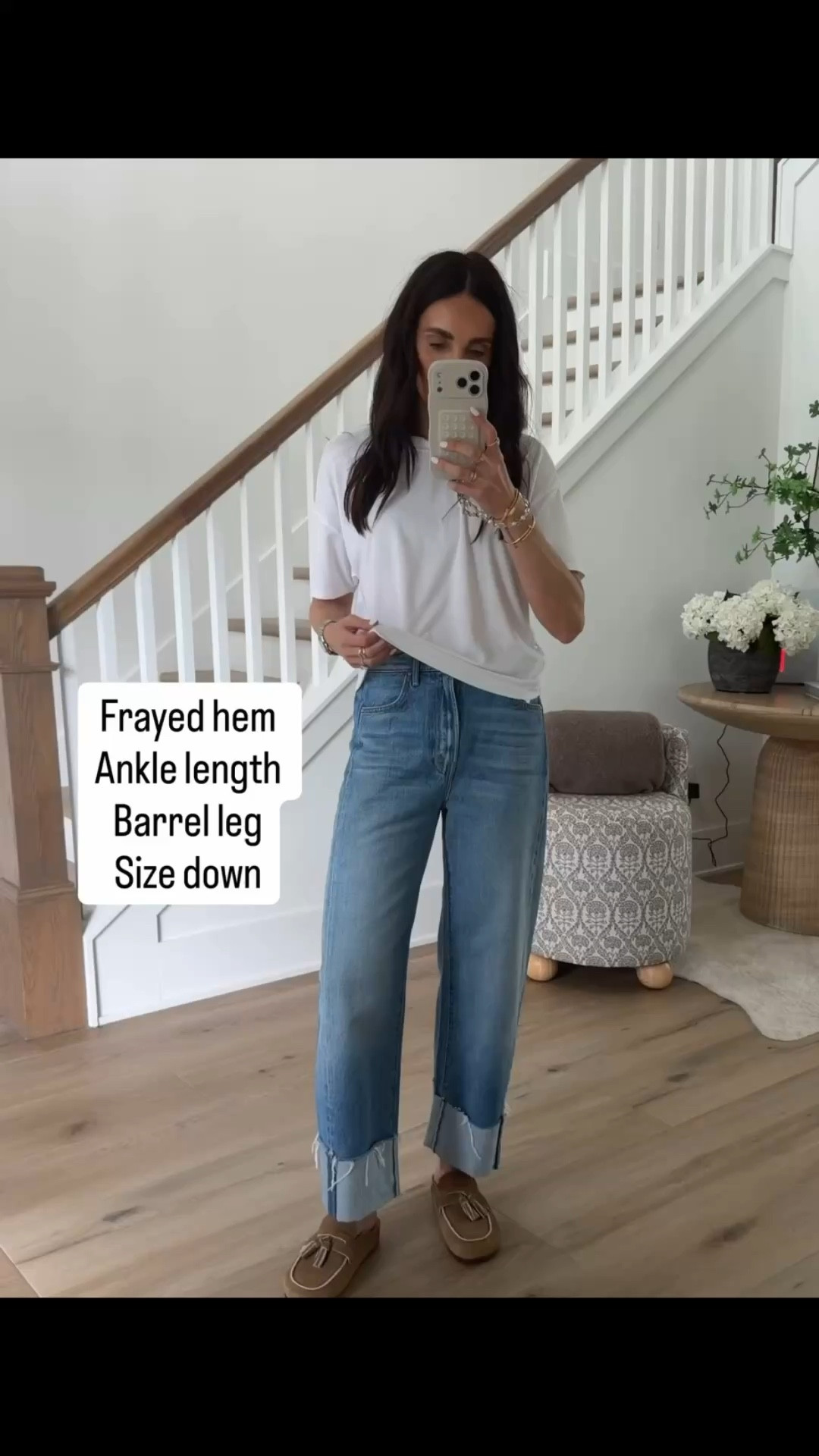 these jeans are so good. love the barrel leg fit and the ankle length with the frayed hem… they make any basic tee feel styled. definitely size down for the best fit

barrel jeans, frayed hem, casual outfit, everyday denim, spring outfit, relaxed fit, easy style, annabrstyle 

#LTKOver40 #LTKootd #LTKSeasonal