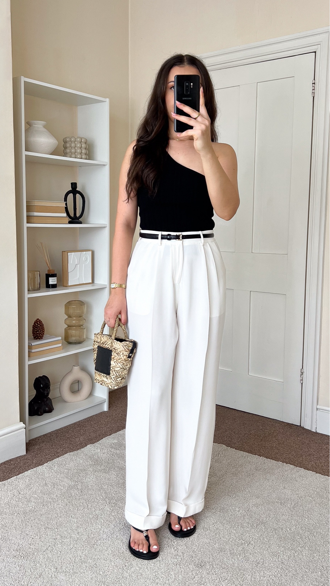 Casual & chic summer outfit. White trousers summer outfit. Top is Pretty Lavish, wearing size S. Trousers are Lily Silk, wearing size UK10. Sandals are H&M. 

#LTKsummer #LTKuk #LTKeurope