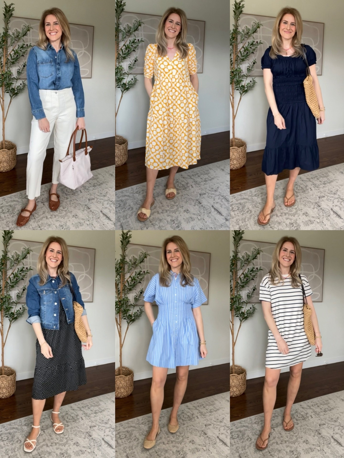 New Walmart! Denim shirt and denim jacket I sized up to medium and it’s a relaxed fit. Can stay true to size for classic fit. Everything else I stayed true to size small. Dresses are cotton! #walmartfashion #walmartfinds Easter outfit spring dress 

#LTKOver40 #LTKootd #LTKmomlife