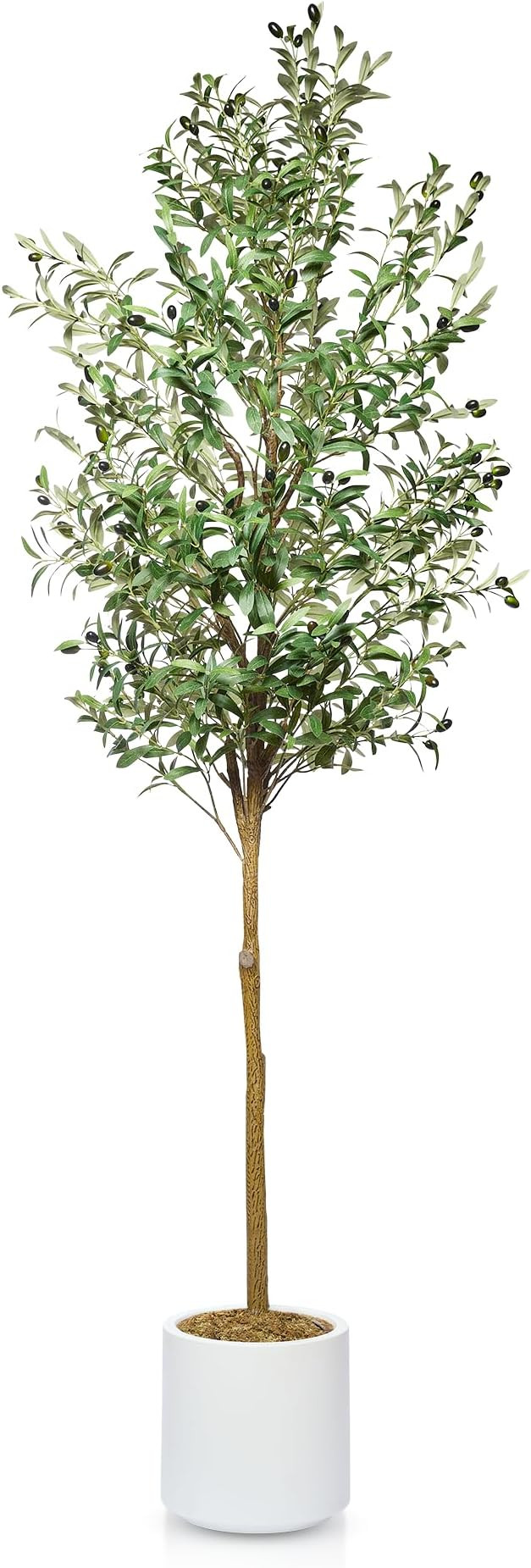 Artificial Olive Tree 7ft Tall, Faux Potted Silk Olive Plant for Indoor Home Decor, 50% Thicker L... | Amazon (US)