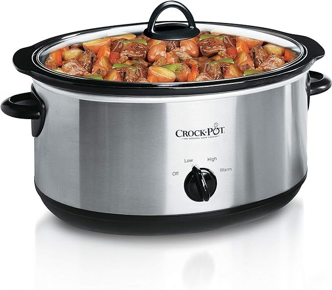 Crock-Pot 7-Quart Oval Manual Slow Cooker | Stainless Steel (SCV700SS) | Amazon (US)