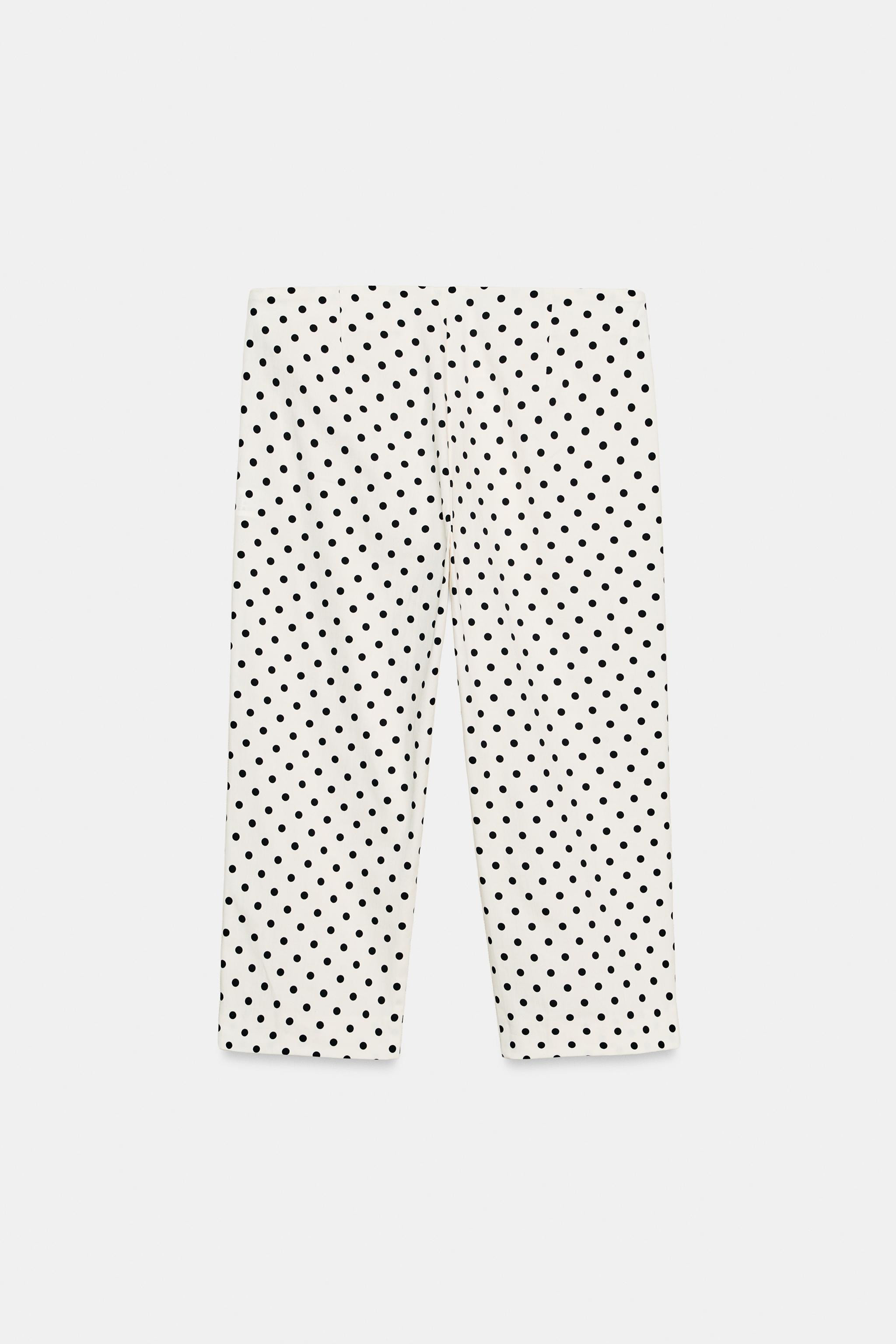 POLKA DOT SATIN EFFECT DRAWSTRING PANTS | Zara US