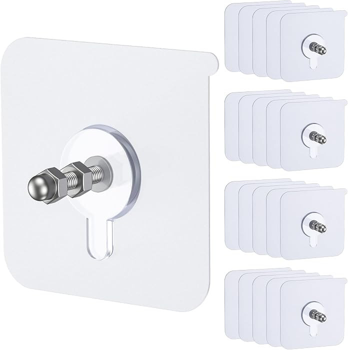 Uniclife 20 Pcs Adhesive Picture Hooks, 16 mm No Drill Screw Stickers | Amazon (US)
