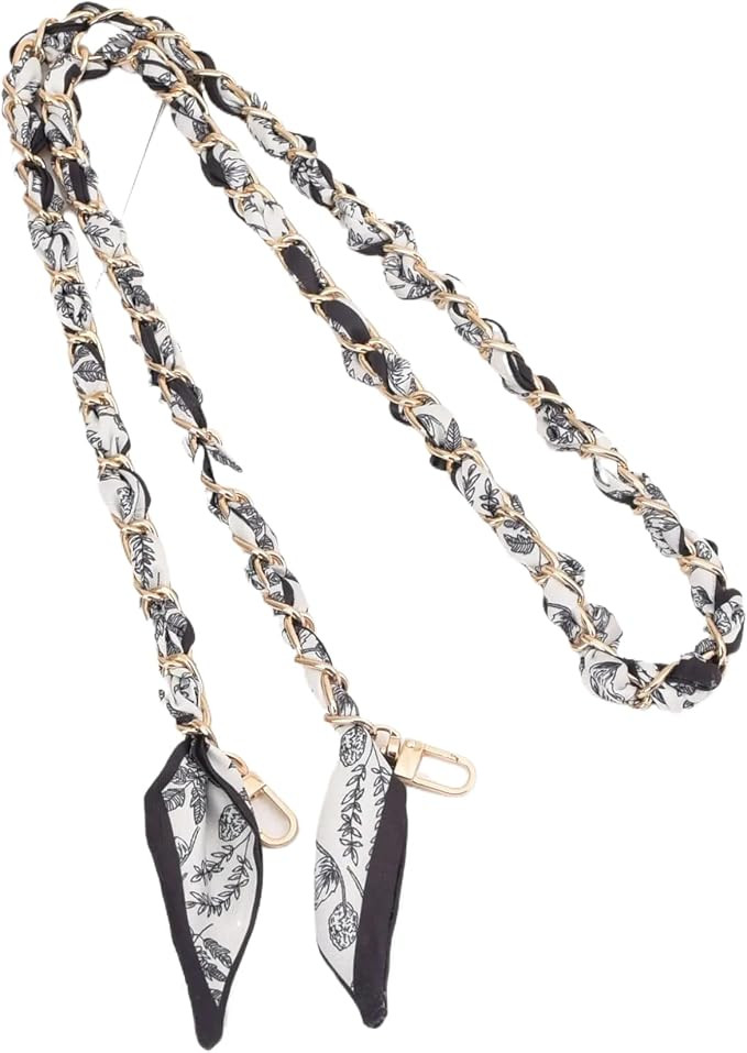 AGEN KGEN 47.2IN Purse Straps Replacement Crossbody Straps Elegant Stylish Metal Silk Scarf Woven... | Amazon (US)