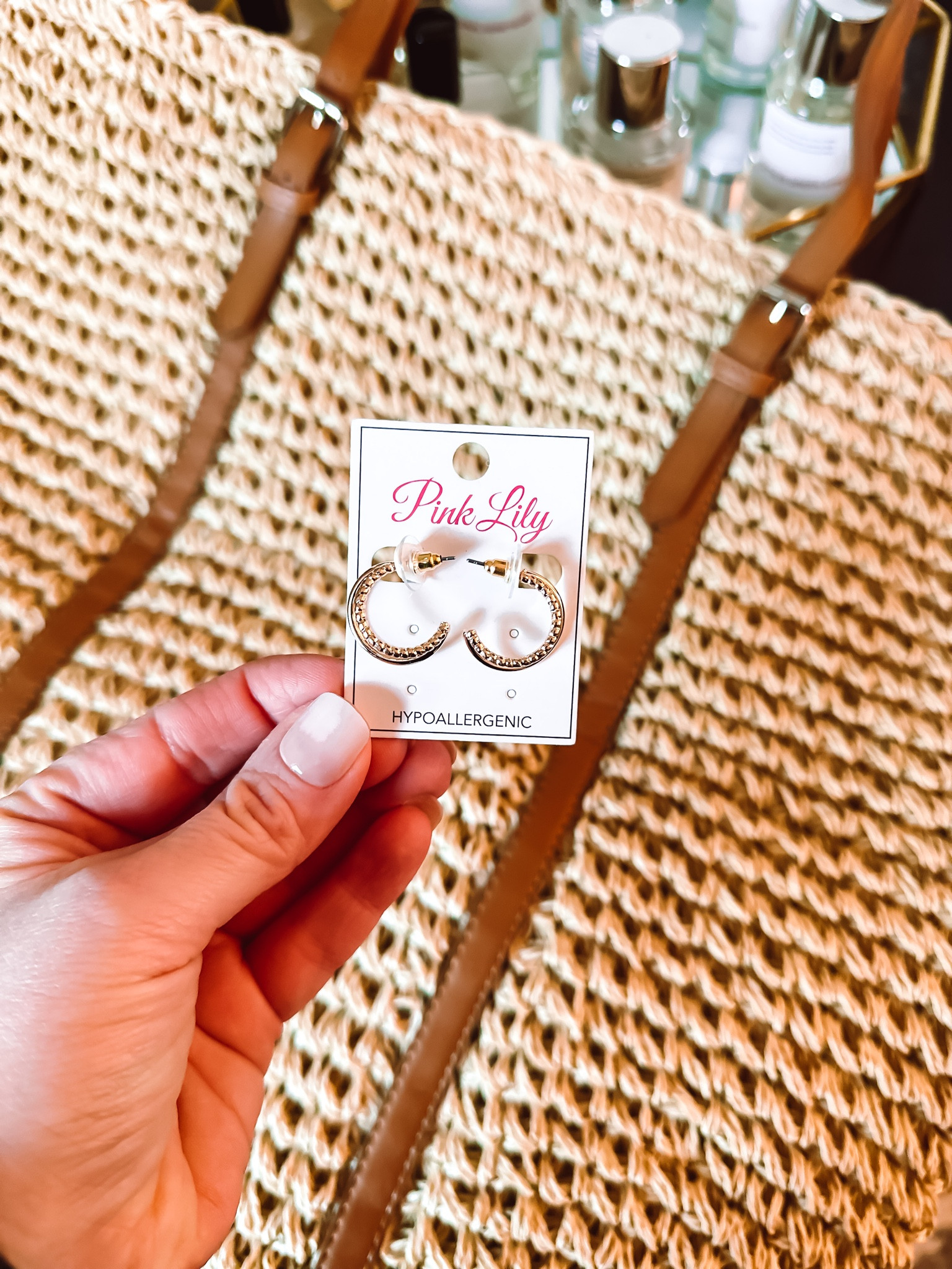 Pink lily gold Huggie earrings and straw tote bag 

Code: February20



#LTKunder50 #LTKSeasonal #LTKFind