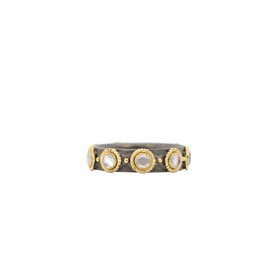 White Mother of Pearl Stations Stack Ring | Armenta