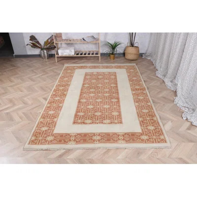 Authentic Antique Turkish Rug Enhances your Dining Room Decor with its Beige Boho Design | Wayfair North America