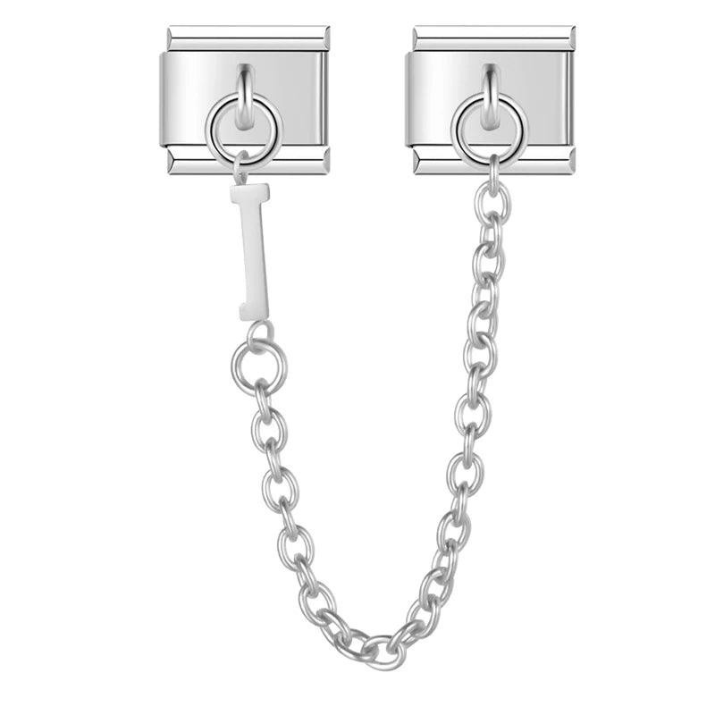 Letter I, Double Linked Charms, on Silver | Charms Official