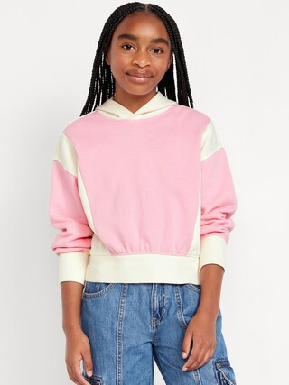 Vintage Oversized Color-Block Pullover Hoodie for Girls | Old Navy (US)