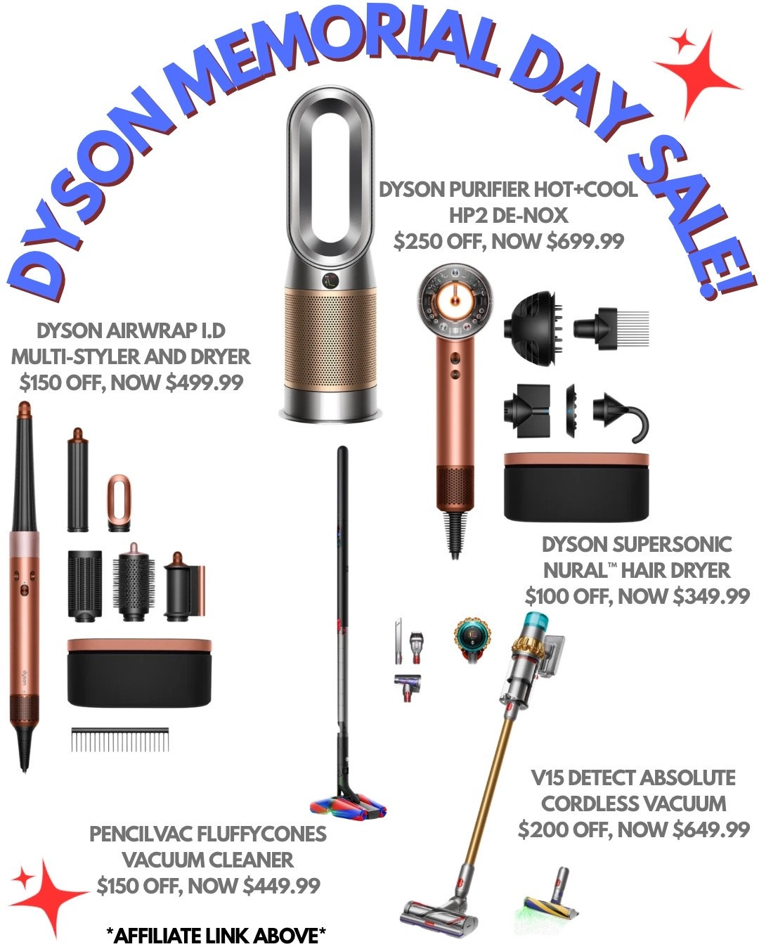 Dyson Sale.
Cordless vacuum.
Hair dryer.
Air wrap. Air purifier

#LTKSeasonal #LTKSaleAlert #LTKHome