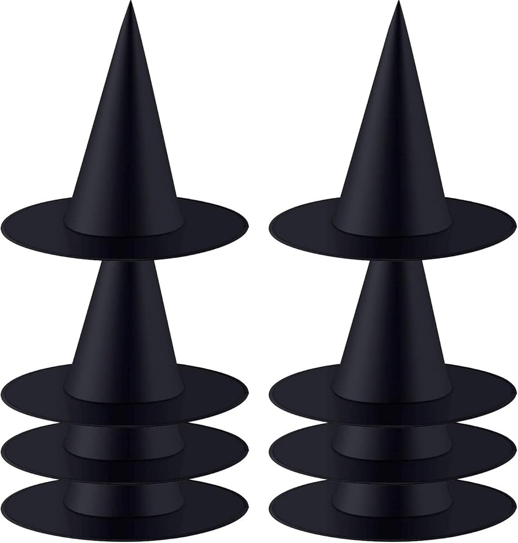 DICTAMNI 8 Pieces Witch Hats Black,Black Witch Hats Hanging,Halloween Witch Hat Witch Costume Acc... | Amazon (US)