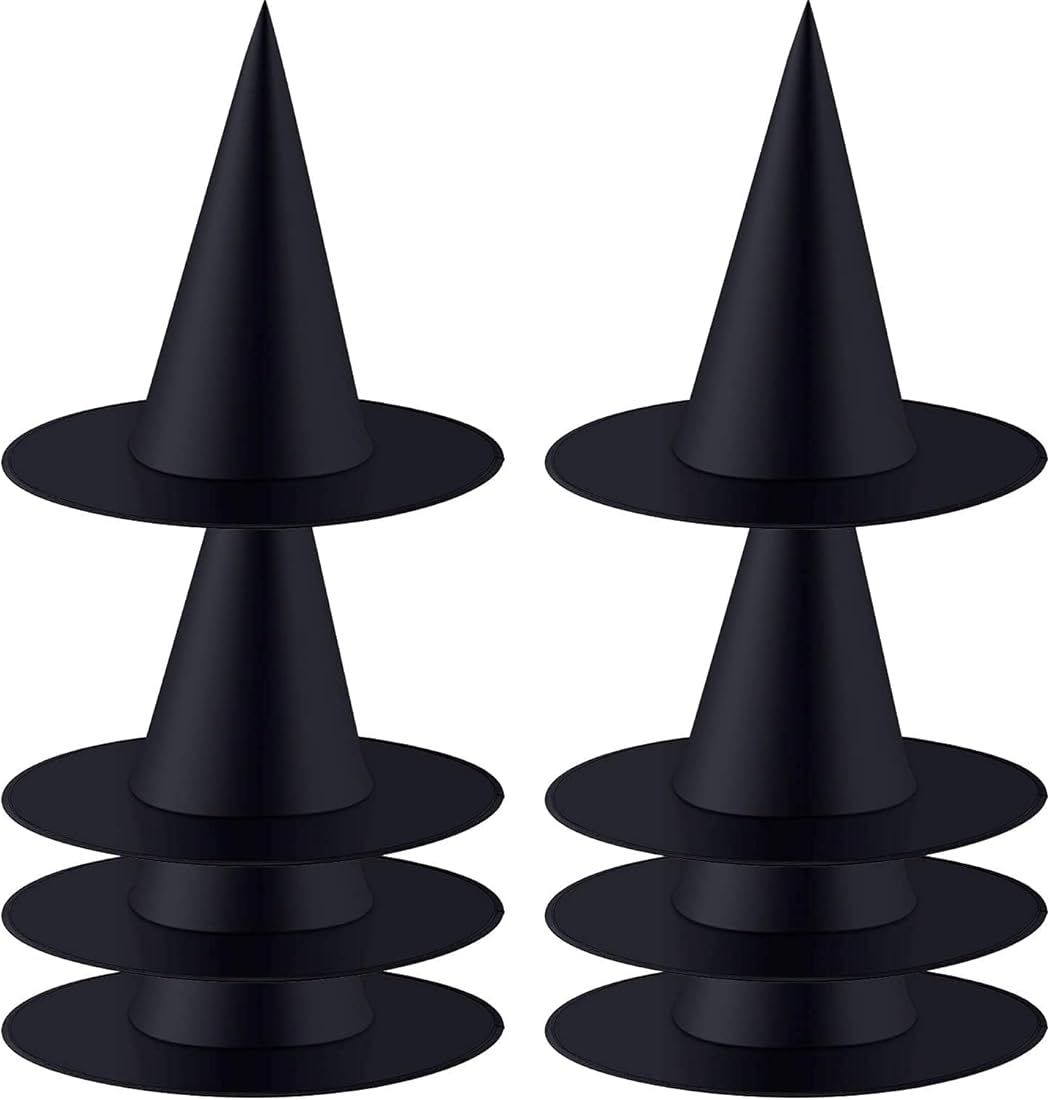 8 Pieces Witch Hats Black,Black Witch Hats Hanging,Halloween Witch Hat Witch Costume Accessory fo... | Amazon (US)