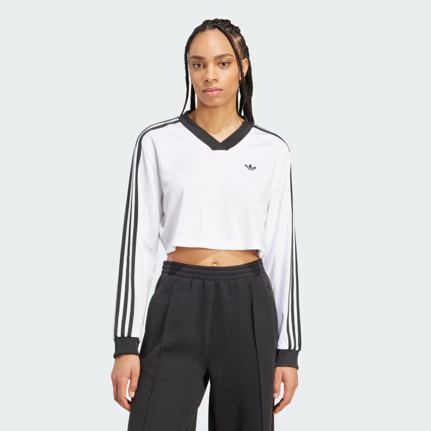 Adicolor Soccer Jacquard Crop Long-Sleeve Top | adidas (US)