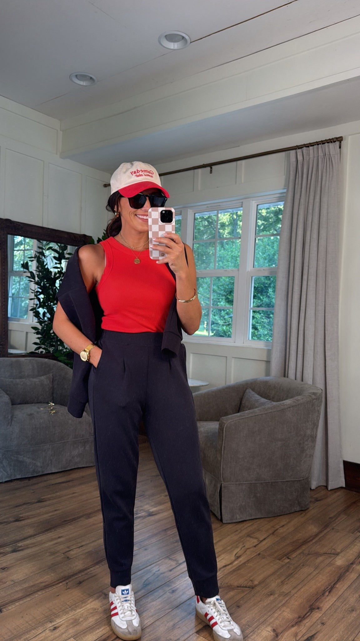 This is such a cute game day / baseball mom look ❤️⚾️

Styled this with a red Target baseball hat, a red tank, and the comfiest Walmart athleisure set that seriously gives that elevated, Lulu-inspired vibe. The joggers and pullover are so soft and easy to throw on, whether you’re at the ball field or just running errands. Paired it with Adidas sneakers to finish it off.

Wearing a size small. Everything is linked here 🤍

#LTKOver40 #LTKPetite #LTKmomlife