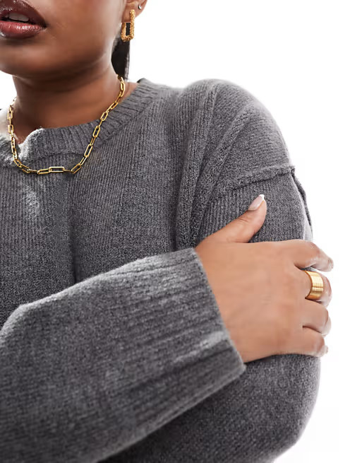 COLLUSION Plus - Trui met ronde hals in grijs | ASOS (Global)