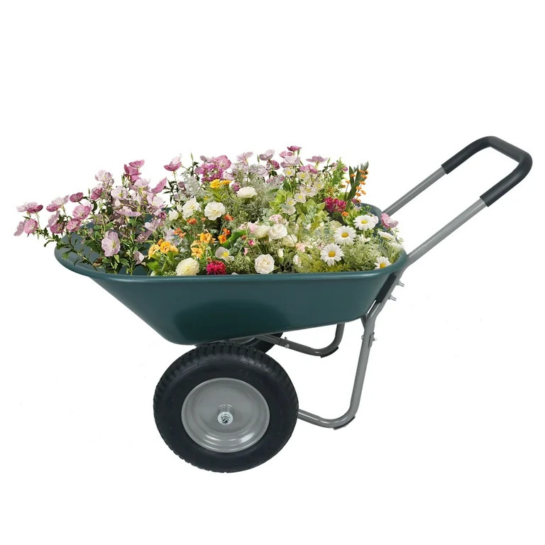 BalanceFrom Dual-Wheel Garden Wheelbarrow with Pneumatic Tires and Reinforced Structure - 50"L x ... | Walmart (US)