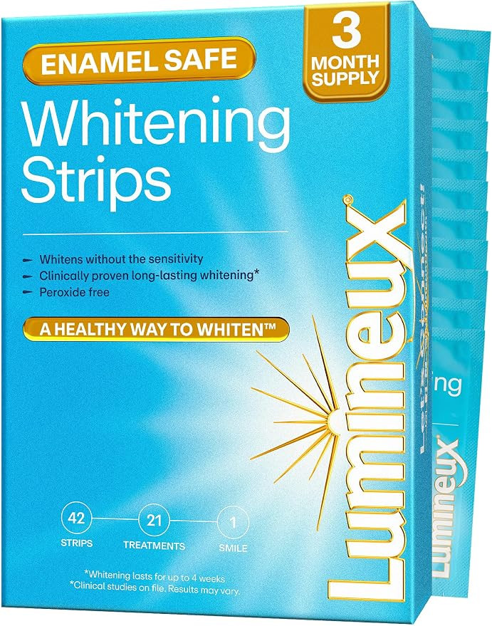 Lumineux Teeth Whitening Strips, Peroxide Free, 21 Treatments (3 Months) | Amazon (US)