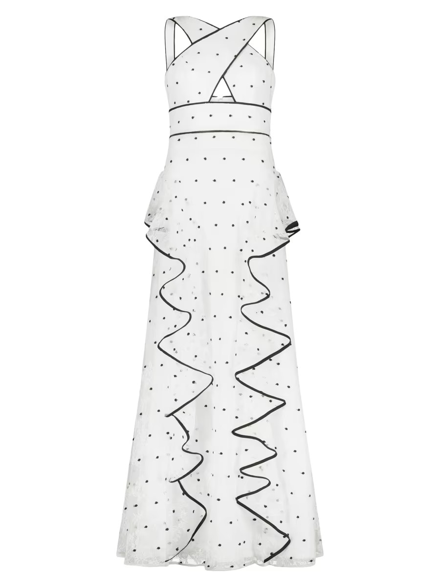 BCBGMAXAZRIA Crisscross Ruffled Gown | Saks Fifth Avenue