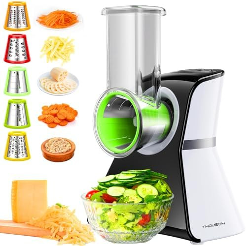 Electric Cheese Grater Salad Shooter,5-In-1 Electric Slicer For Home Kitchen,One-Touch Easy Contr... | Amazon (US)