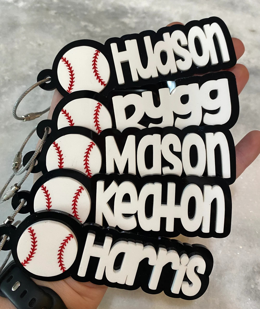 Custom Baseball Name Keychains Baseball Keychains Baseball Personalized Keychain Baseball Bag Tag... | Etsy (US)