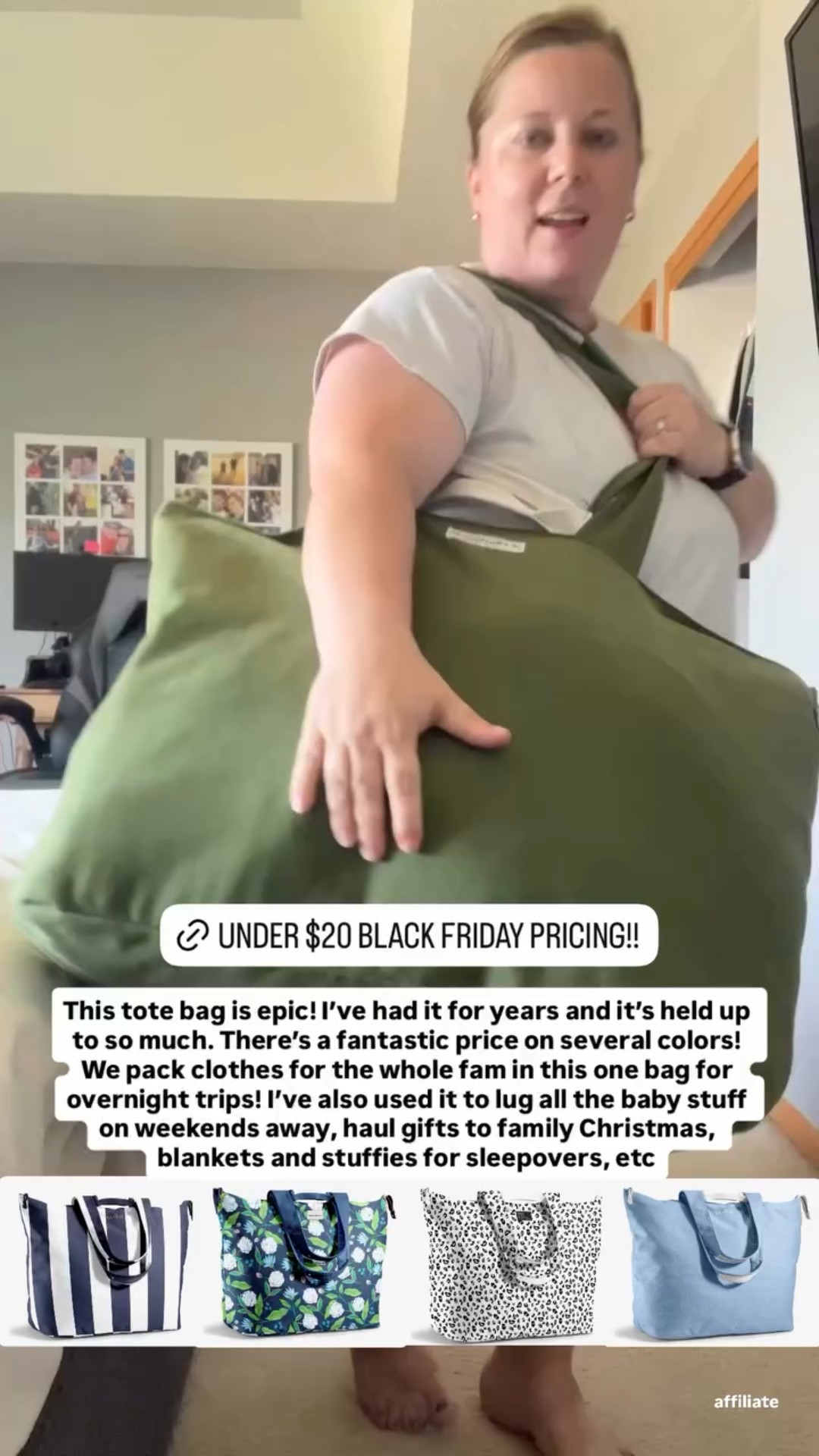 This tote bag is epic! I’ve had it for years and it’s held up to so much. There’s a fantastic price on several colors! We pack clothes for the whole fam in this one bag for overnight trips! I’ve also used it to lug all the baby stuff on weekends away, haul gifts to family Christmas, blankets and stuffies for sleepovers, etc

#LTKTravel #LTKCyberWeek #LTKmomlife