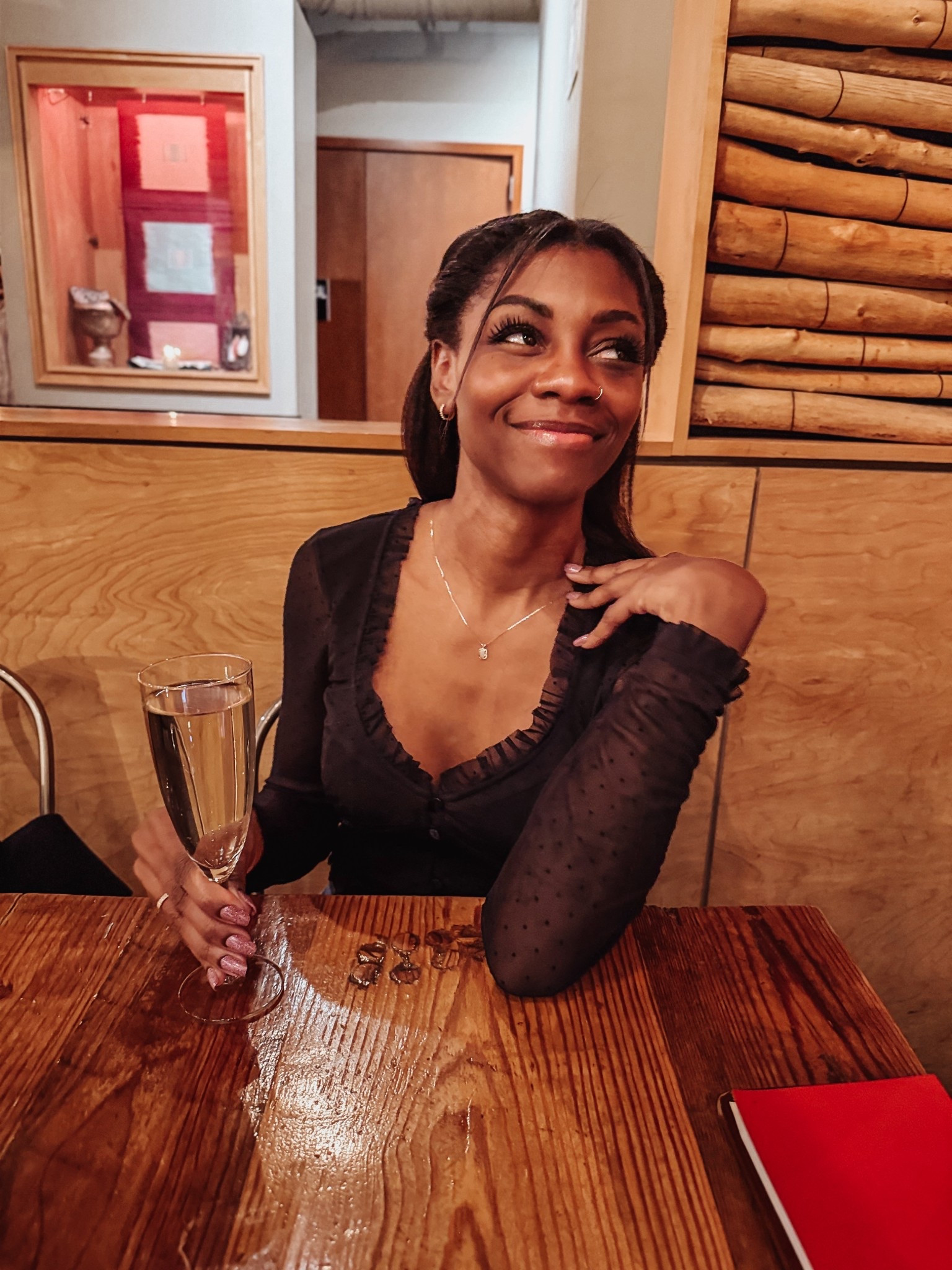 Lulus shirt finds 
Mesh Long sleeve top 
Valentine’s Day outfit with split leg jeans 

#LTKootd #LTKFindsUnder50 #LTKgrwm