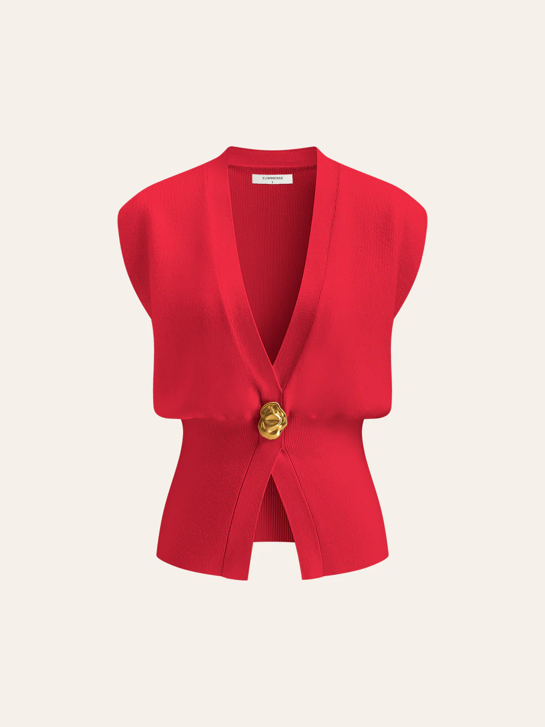 V-Neck Buttoned Detail Sweater Vest | Commense