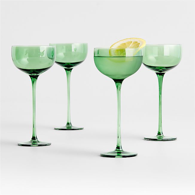 Green Aperitif Glasses, Set of 4 | Crate & Barrel | Crate & Barrel
