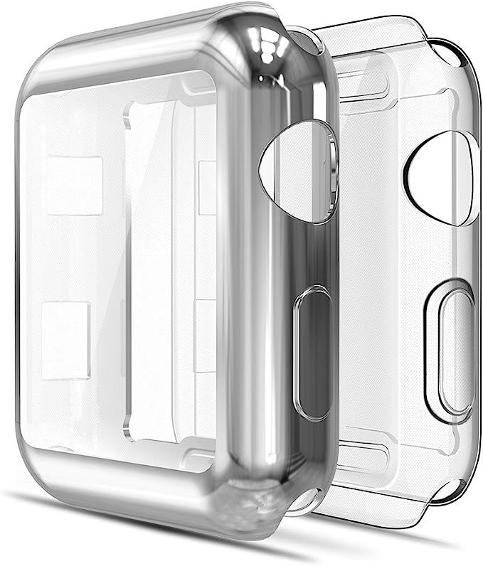 Simpeak Soft Screen Protector Bumper Case Compatible with Apple Watch 38mm Series 2 Series 3, Pac... | Amazon (US)