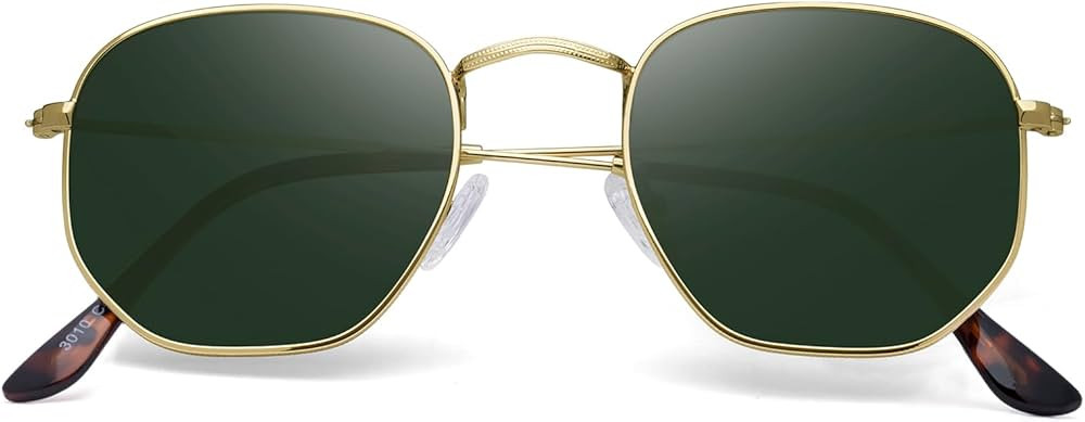 YWWPMDOF Small Polarized Sunglasses for Womens Men Trendy Hexagon Sun Glasses UV Protection | Amazon (US)