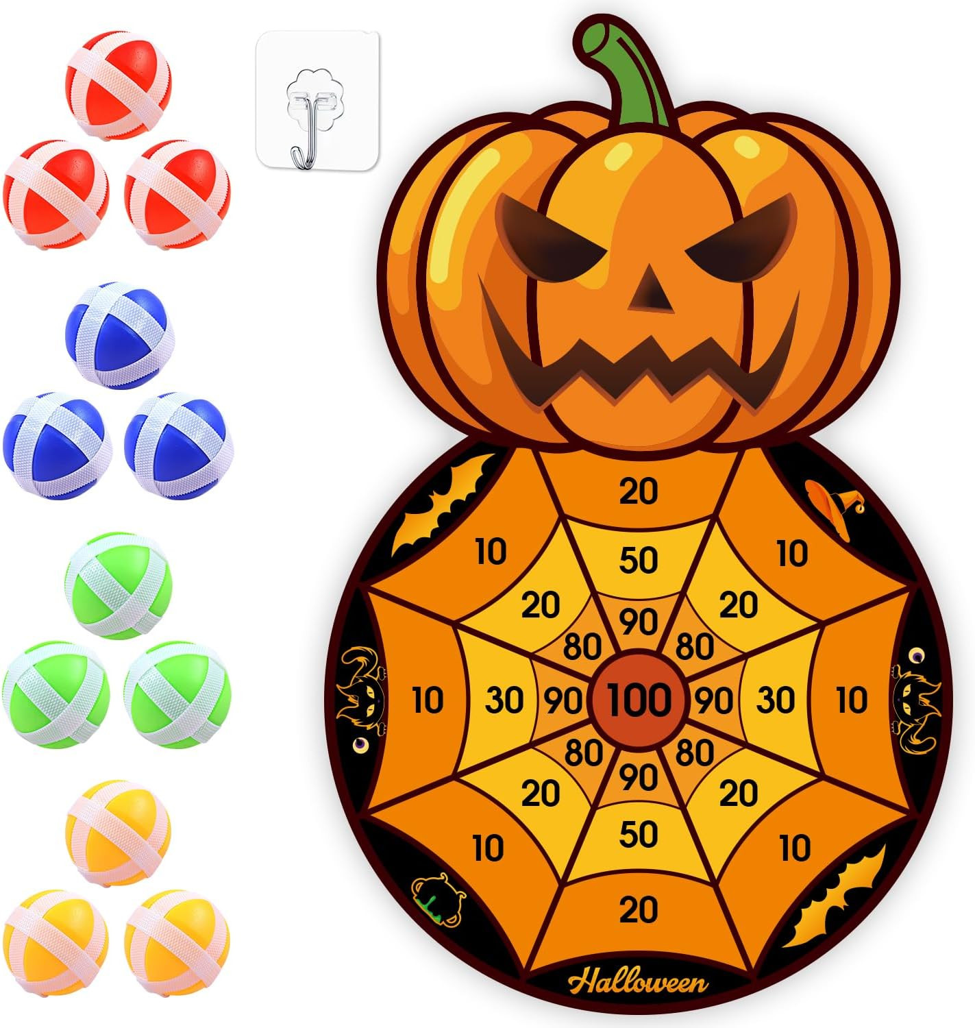 Halloween Games, Halloween Party Supplies Dart Board with 12 Sticky Balls | Amazon (US)